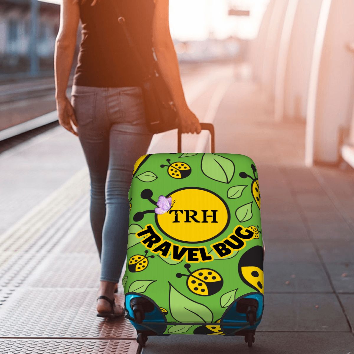 Sweety Peetie Travel Bug Custom Kids Luggage Cover & Tag Set